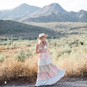 Betsey Johnson metallic maxi dress